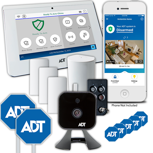 Video Lite package comes with control panel, 3 doors, 1 motion, 1 keyfob, 1 Indoor Camera, 2 yard signs, 5 window stickers
